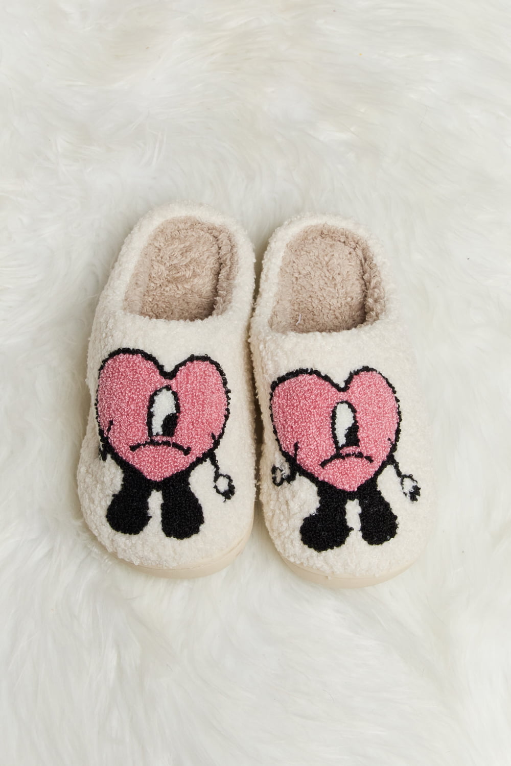 Love Heart Plush Slippers