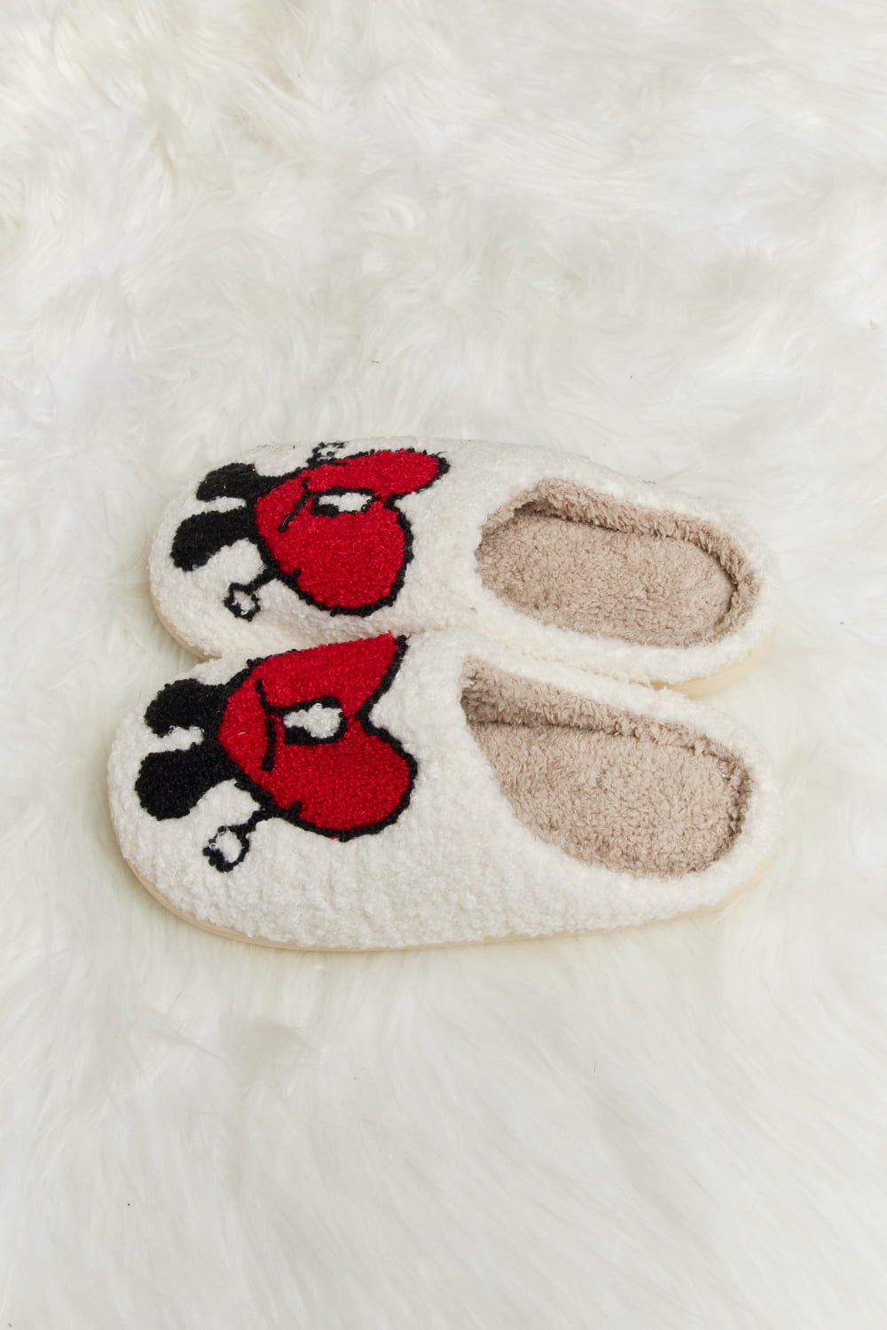 Love Heart Plush Slippers