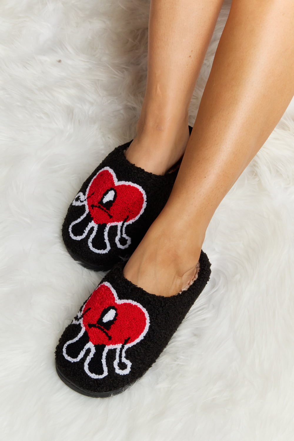 Love Heart Plush Slippers