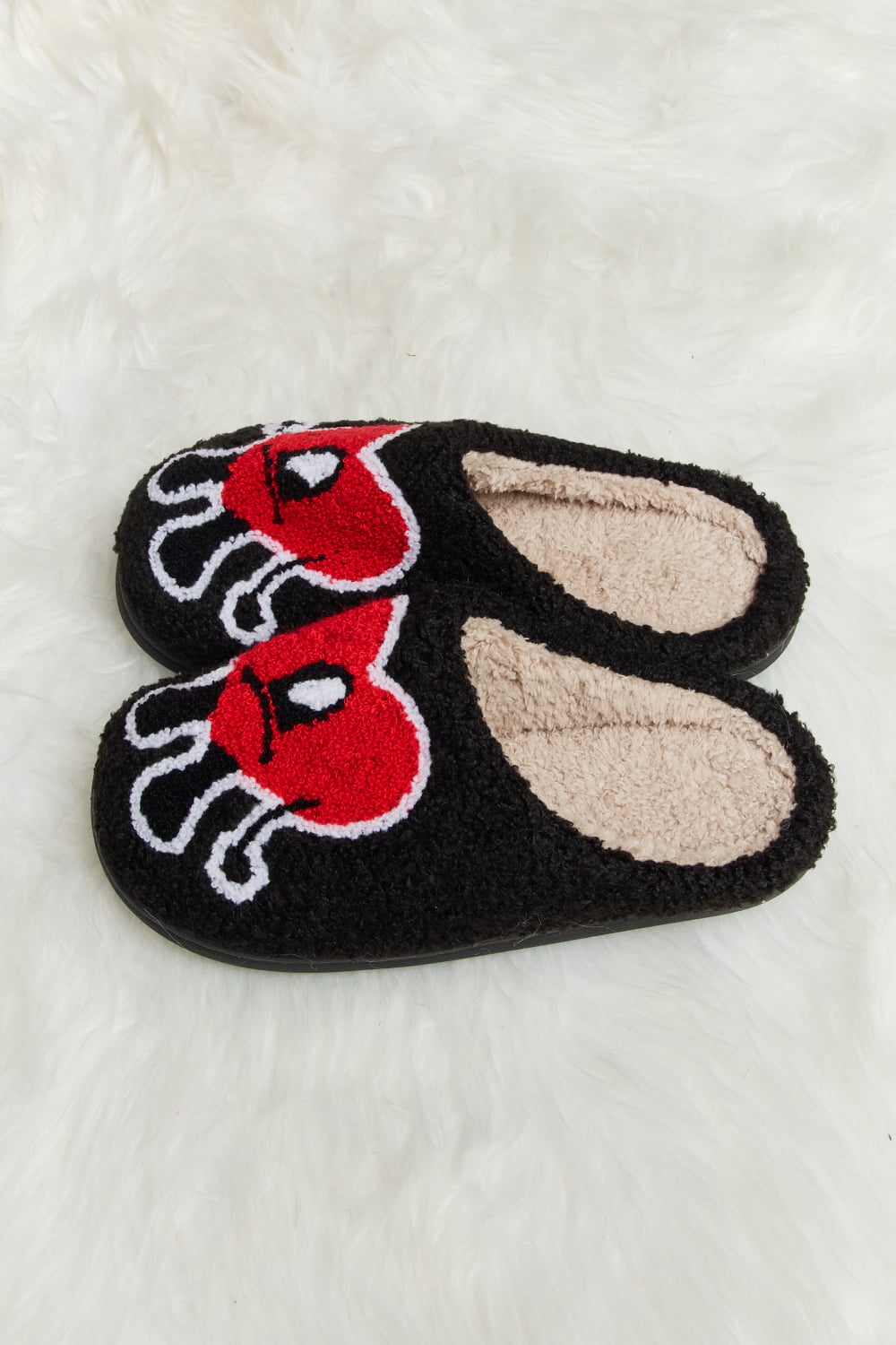 Love Heart Plush Slippers