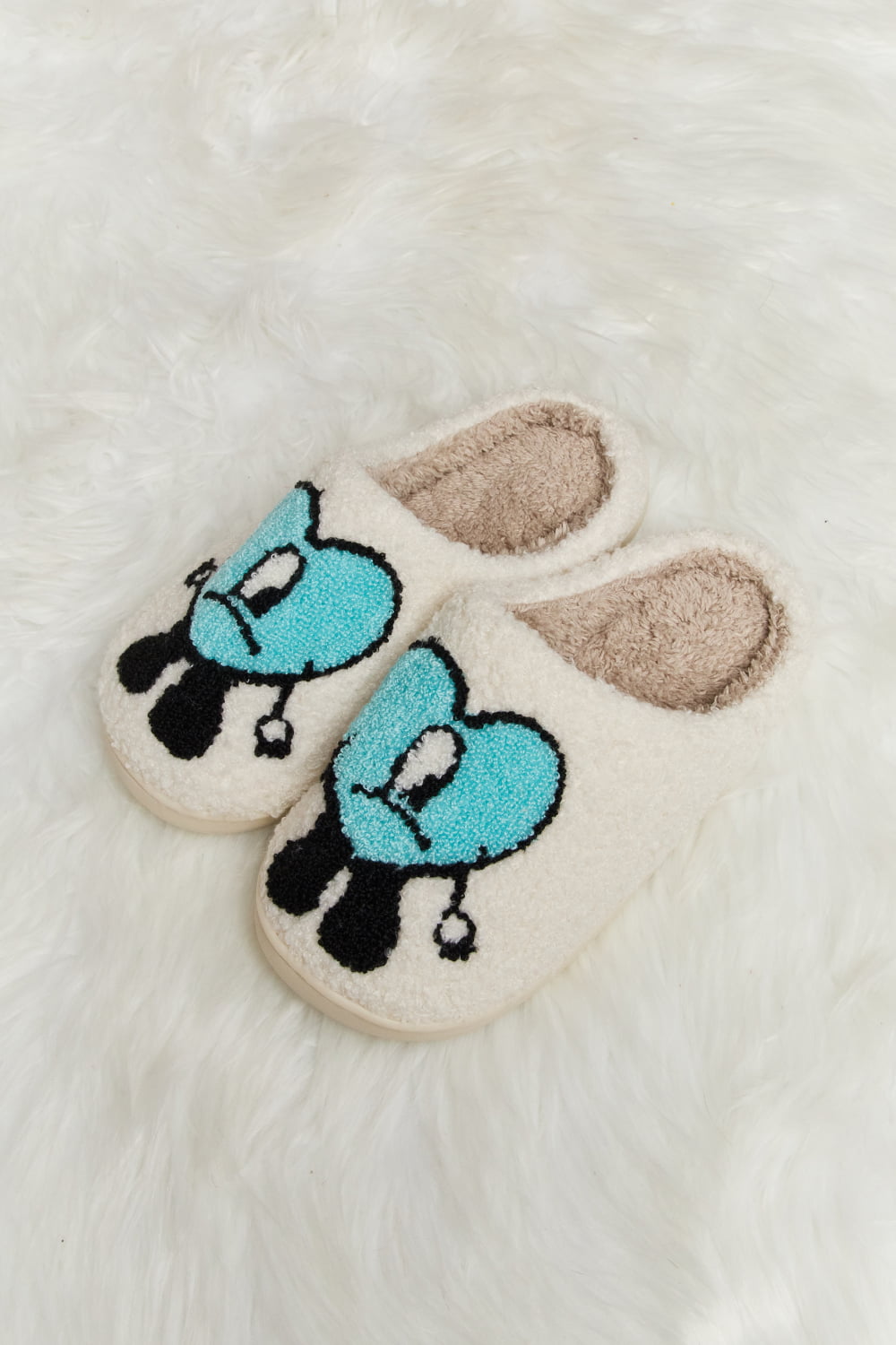 Love Heart Plush Slippers