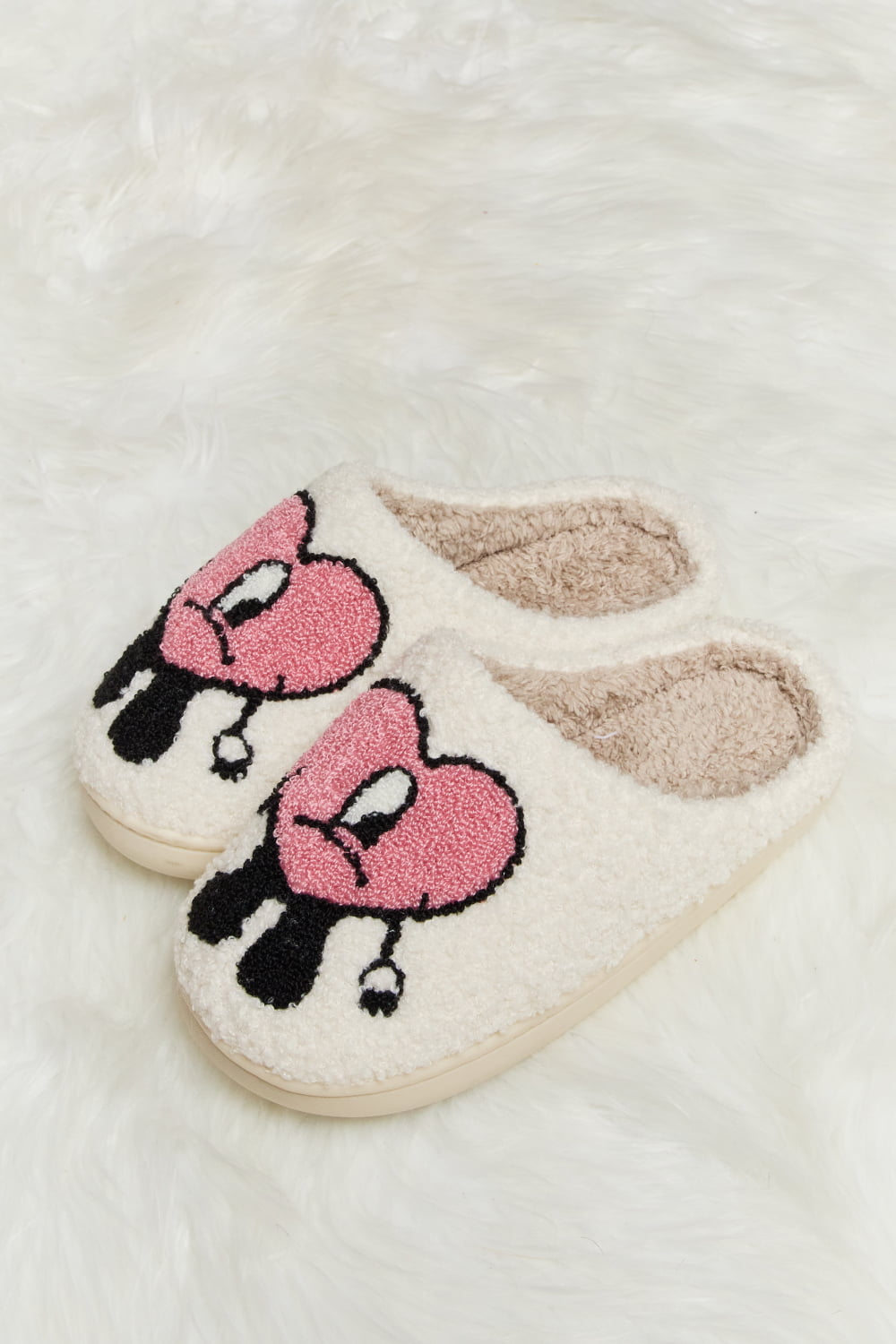 Love Heart Plush Slippers