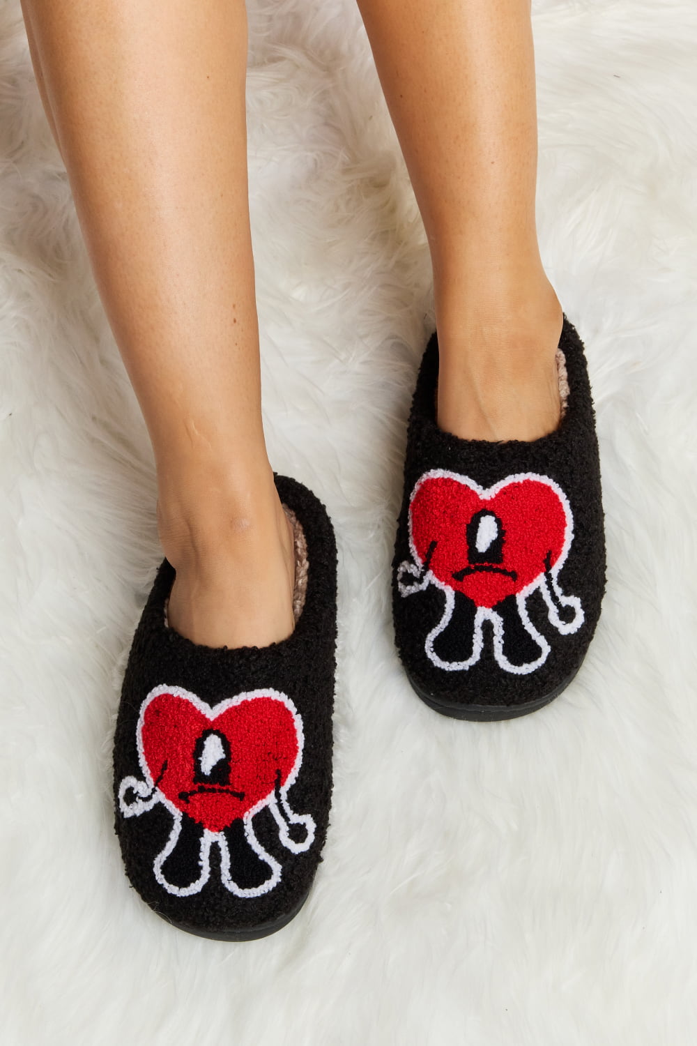 Love Heart Plush Slippers