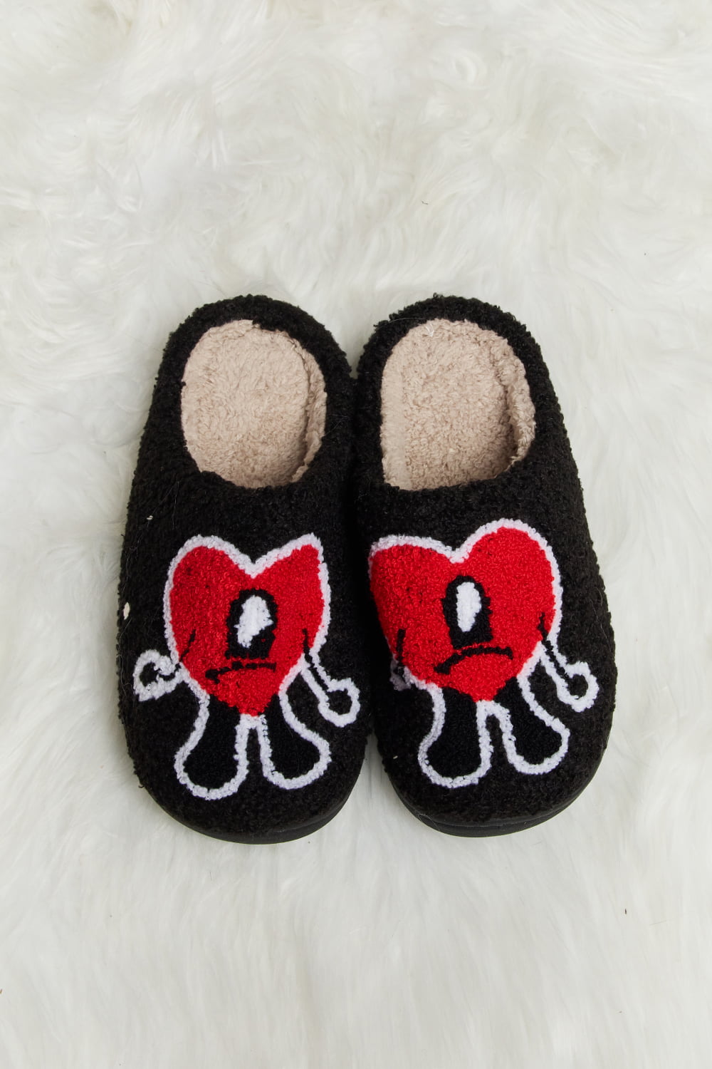 Love Heart Plush Slippers