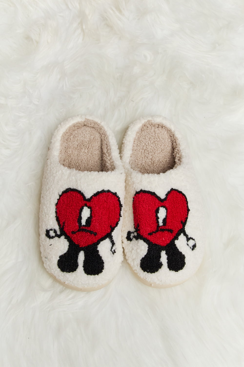 Love Heart Plush Slippers