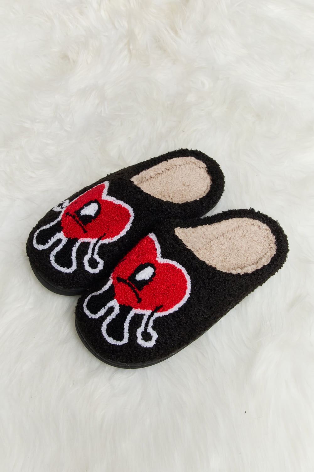 Love Heart Plush Slippers