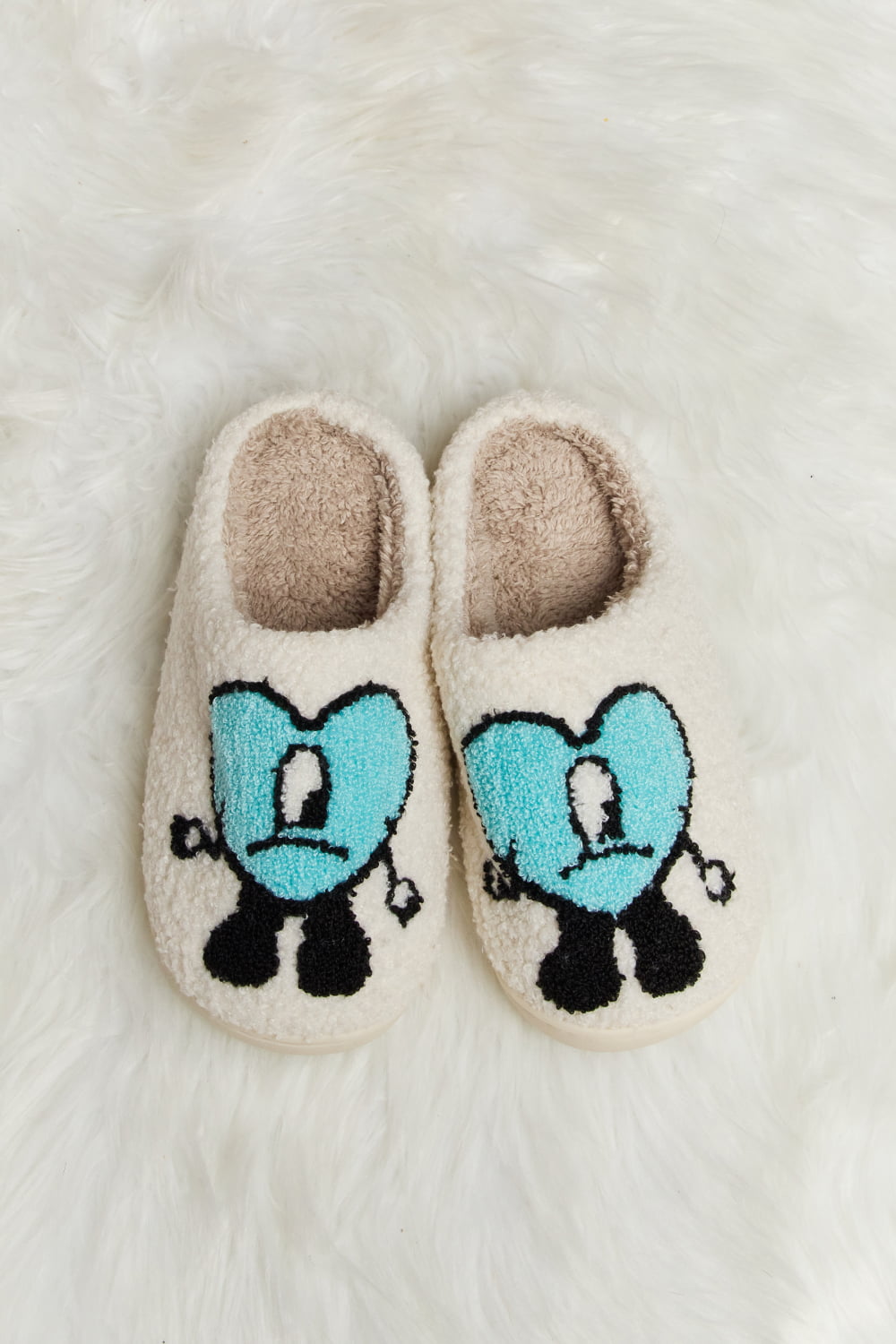 Love Heart Plush Slippers