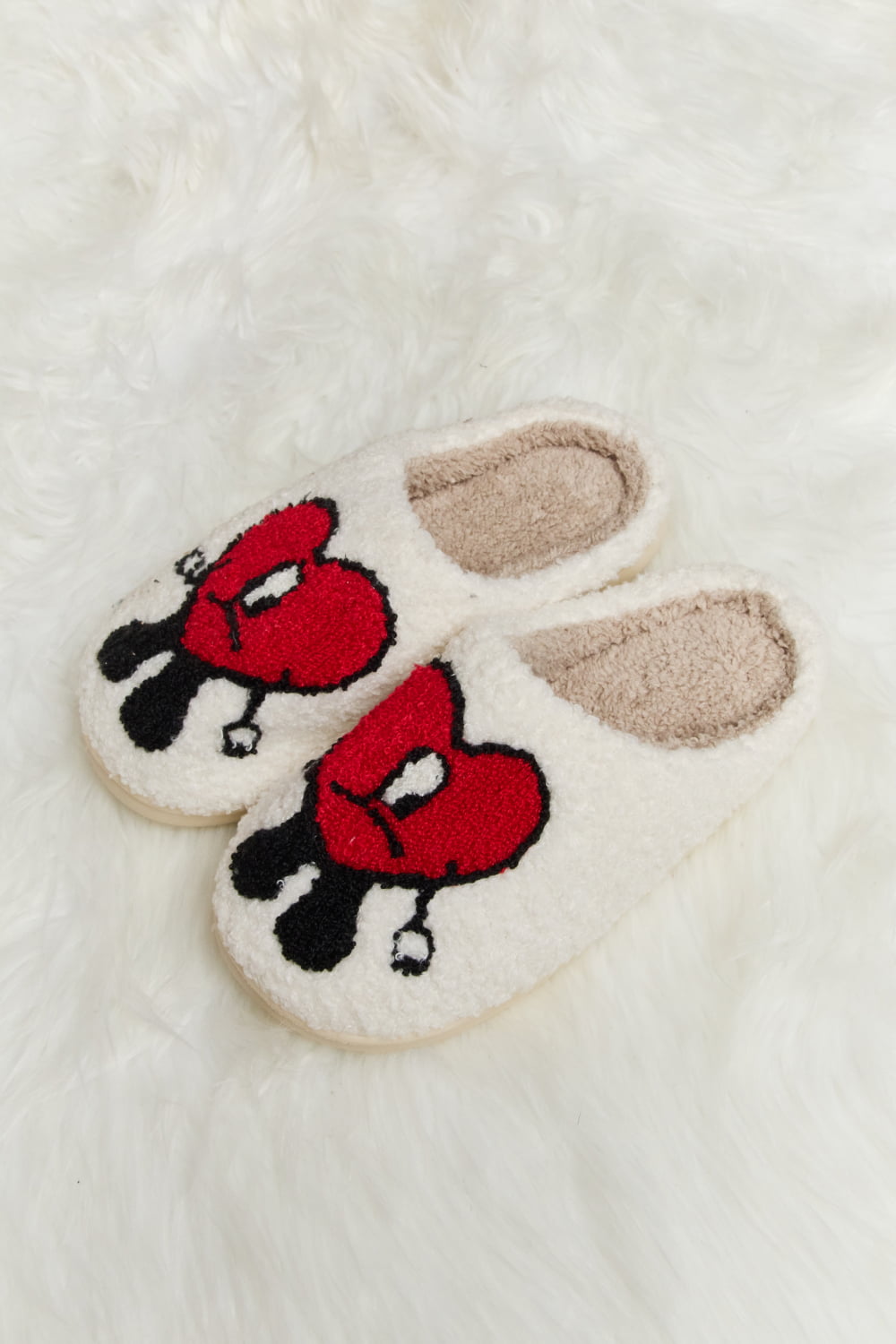 Love Heart Plush Slippers